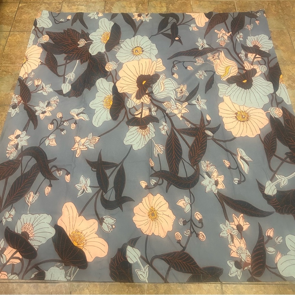 West Elm Cotton Floral Romantic Moidy Shower Curtain